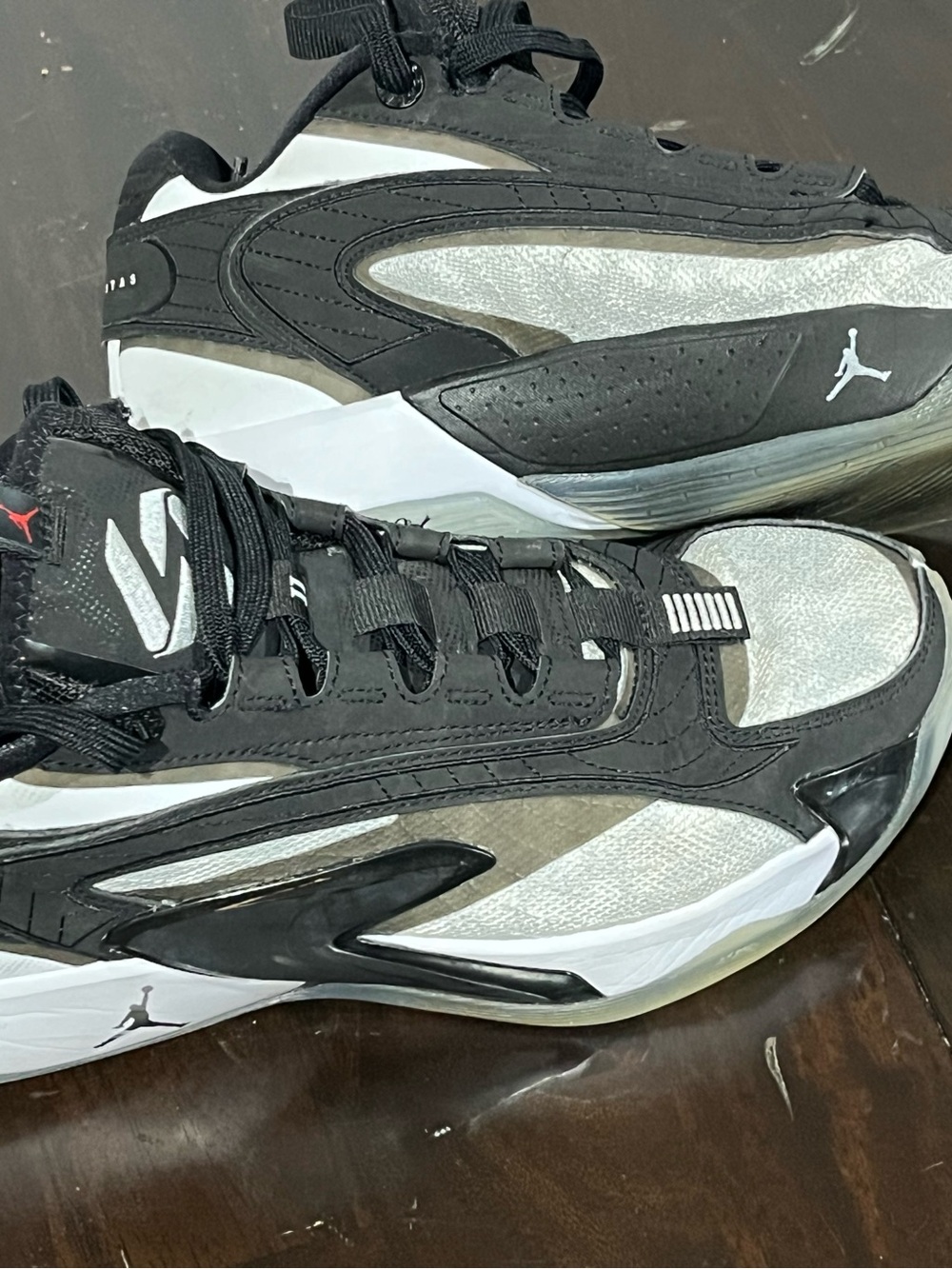 Jordan Luka 2 TB Basketball Sneakers in Black White Orca, Sz 7.5 - Picture 6 of 9